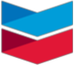 Logo of Chevron Corporation, featuring a red and blue chevron design.