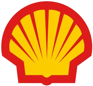 Logo of Shell, featuring a yellow and red scallop shell on a white background.