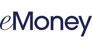 Logo of eMoney, featuring stylized letter E and the word 'Money' in bold typeface.